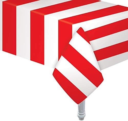 Oojami Red White Striped Tablecloths 6 Pack
