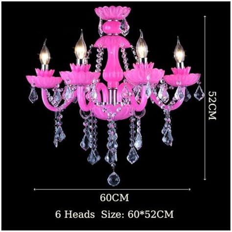 Pink Crystal Candle Chandelier for Princess Room Decor