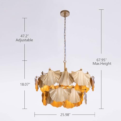 TOCHIC 8 Light Gold Chandelier for Dining Room and Living Room