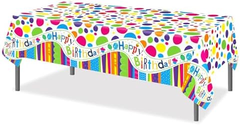 2Pcs Colorful Birthday Plastic Table Covers
