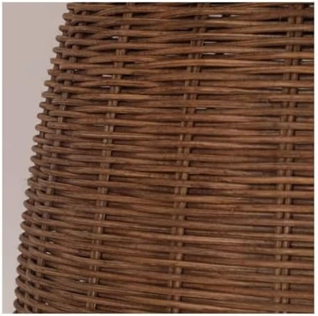 Bohemian Woven Rattan Chandelier - 35cm Brown Black Farmhouse Lighting