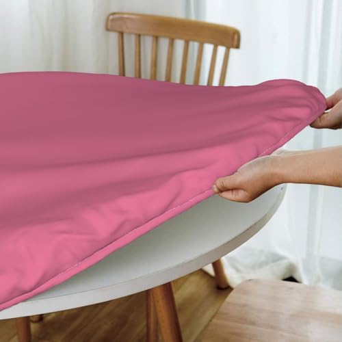 Pink Round Fitted Tablecloth for 40-44 Inch Tables