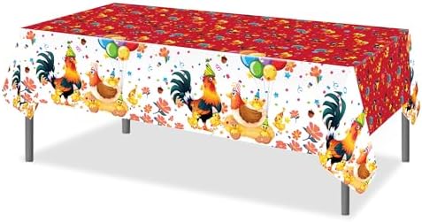 Lide Road Rooster Party Tablecloth 2 Pcs 54x87 Inch