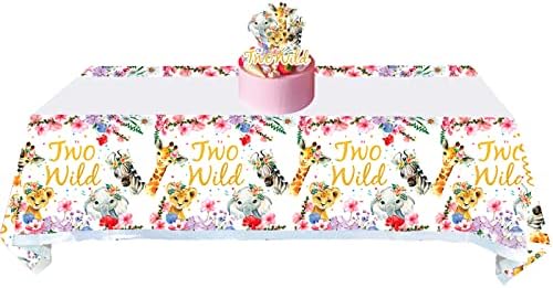 2 Pack Two Wild Themed Tablecloths for Birthday Party