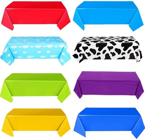 DXary 8 Pcs Kids Birthday Tablecloth Set