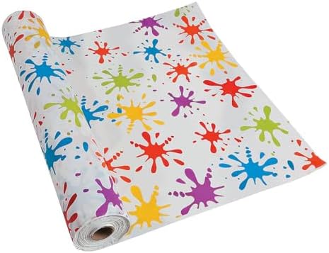 Fun Express Paint Splatter Tablecloth Roll 100 Feet Long