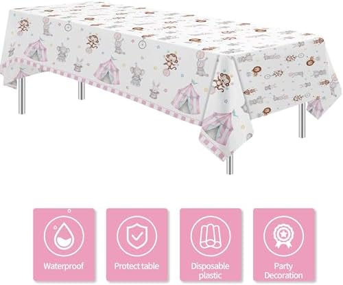 Circus Party Decorations Tablecloth 3 Pack for Girls