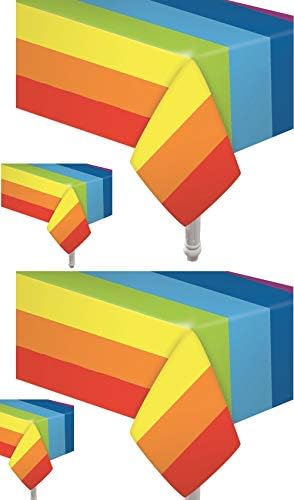 Oojami 4 Pack Rainbow Table Covers for Birthday Parties and Baby Showers