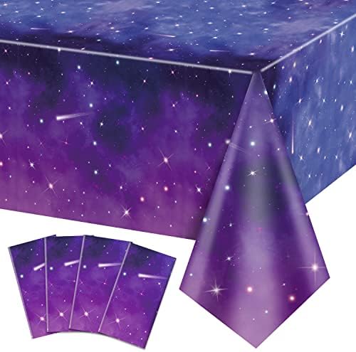 4 Pack Space Galaxy Party Tablecloths for Themed Events