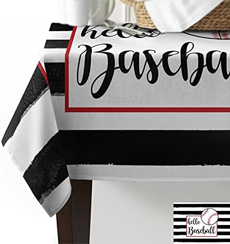 ZOE GARDEN Rectangle Tablecloth Waterproof Stainproof Black Geometric Stripe