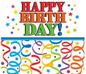Amscan Birthday Plastic Table Cover 54x84 Multi Color