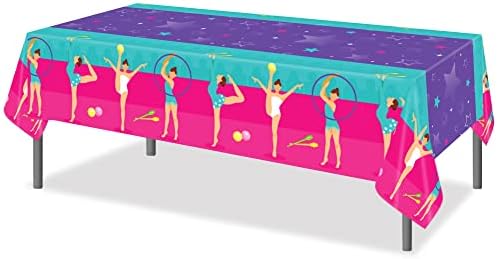Gymnastics Themed 2 Pcs Plastic Table Covers 54x87in