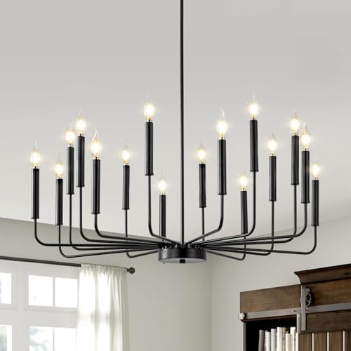 Qamra 16-light Black Chandelier for Dining Room