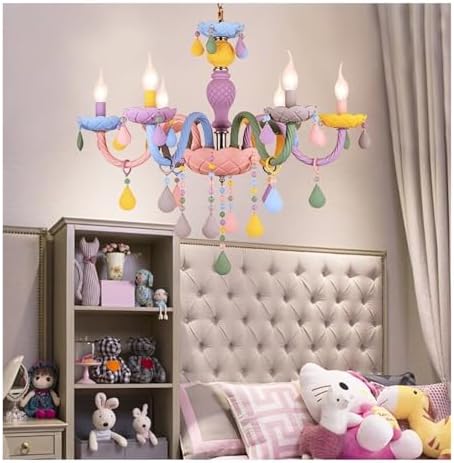 Nordic Candle Pendant Light Rainbow Hanging Chandelier