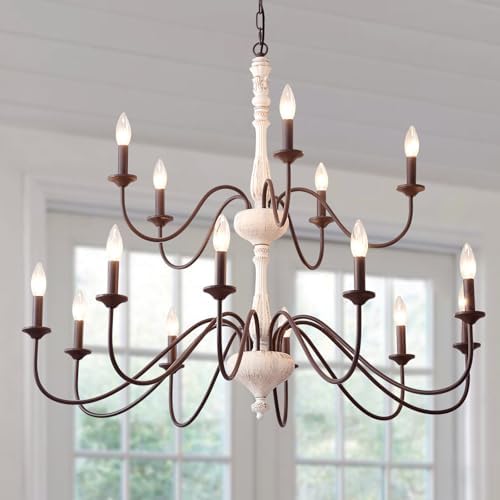 French Country 15 Light Chandelier for Dining Room and Living Room