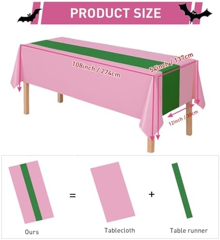 4Pcs 2in1 Witch Party Decorations Tablecloth