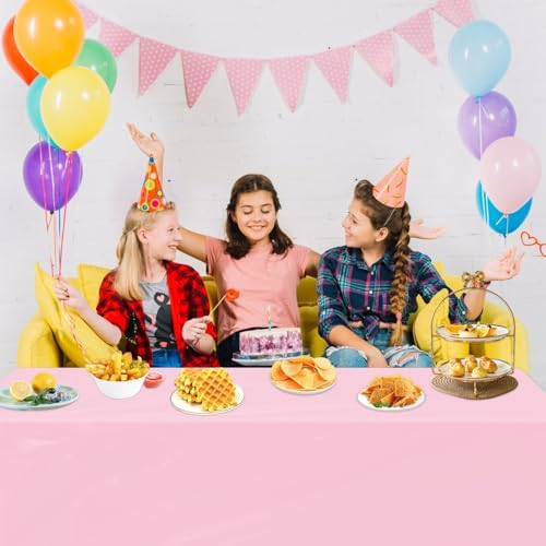 4 Pack Pink Tablecloths for Valentine Day Party