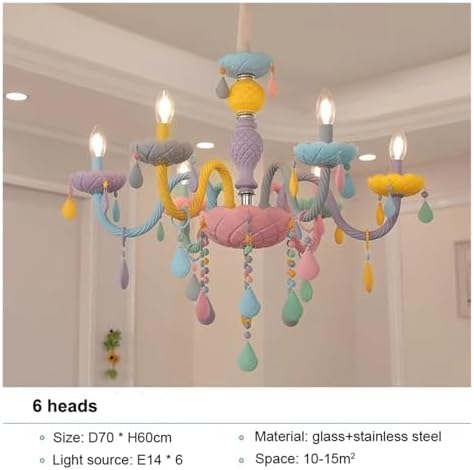 Modern Romantic Rainbow Crystal Chandelier for Kids Bedroom