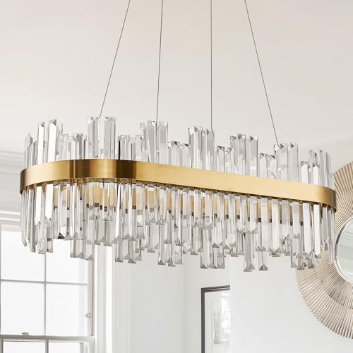 393 Inch Dimmable Gold LED Crystal Chandelier