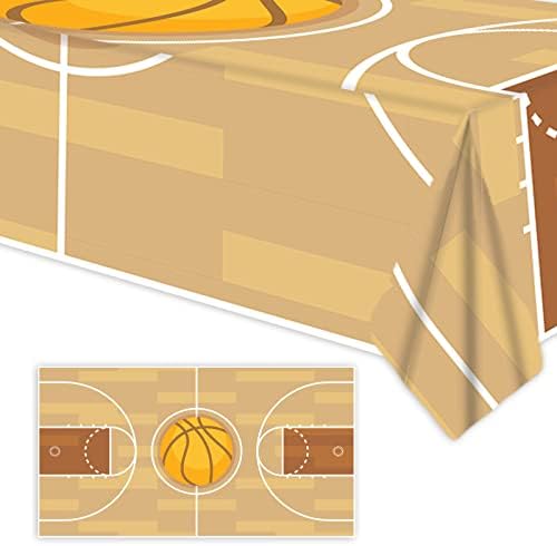 Junliang Basketball Tablecloth 53x98 Inch Plastic Cover for Parties