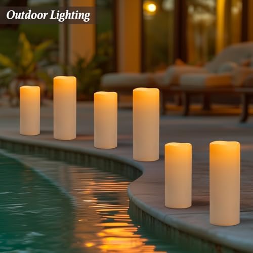 Yongmao 5x14 Inch Waterproof Flameless Candles Set of 2 with Remote and Timer