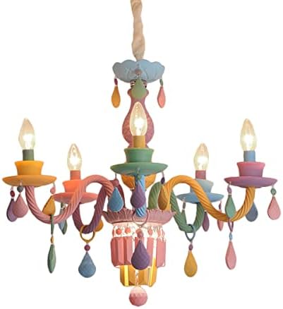 Colorful Crystal Chandelier Light for Girls Bedroom
