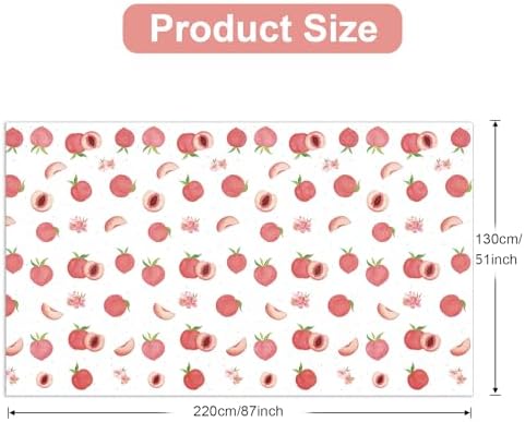 PHOGARY 3 Piece Peach Tablecloth Set for Birthday and Picnic Parties