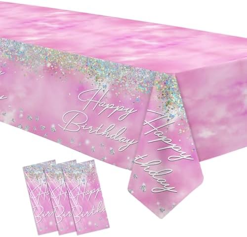 Pink Glitter Diamond Tablecloth Set 3 Pack