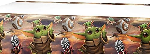 2pcs Baby Yoda Plastic Table Cover for Birthday Party