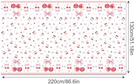 Lide Road 2Pcs Cherry Bow Themed Tablecloth for Birthday Party