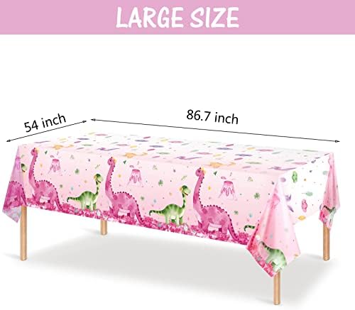 Irenare 3 Piece Pink Dinosaur Tablecloths