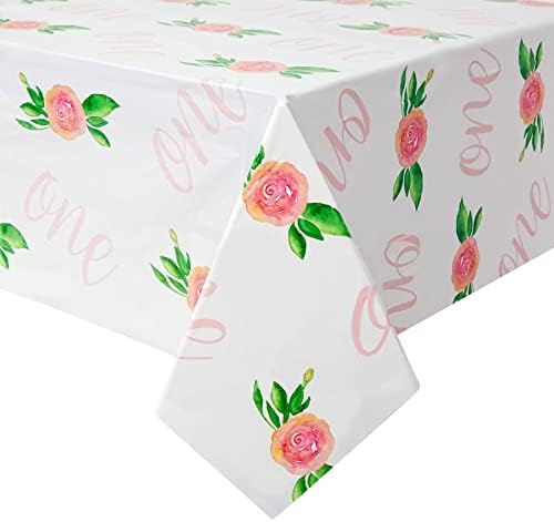 Juvale 3 Pack Girls 1st Birthday Tablecloths Floral Plastic Party Covers