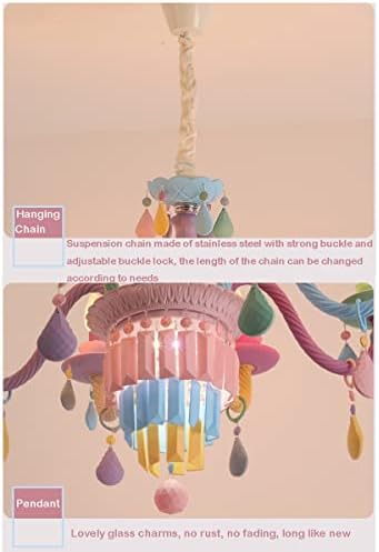 Colorful Crystal Chandelier Light for Girls Bedroom