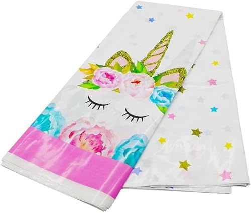 Extra-Large Unicorn Tablecloths 3 Pack for Birthday Party