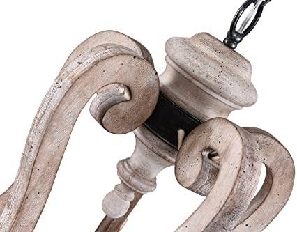 French Country 5-Light Wood Chandelier with Antique Finish