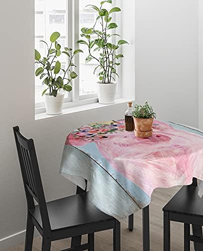 ZOE GARDEN Square Waterproof Tablecloth with Farmhouse Animal Print 1
