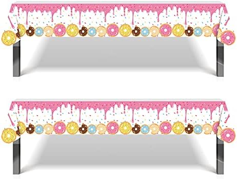 2PCS Donut Party Table Cover Set