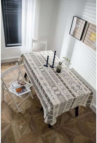 Kids Table Cloths 87 x 55 Inch Blue Cotton Linen Ethnic