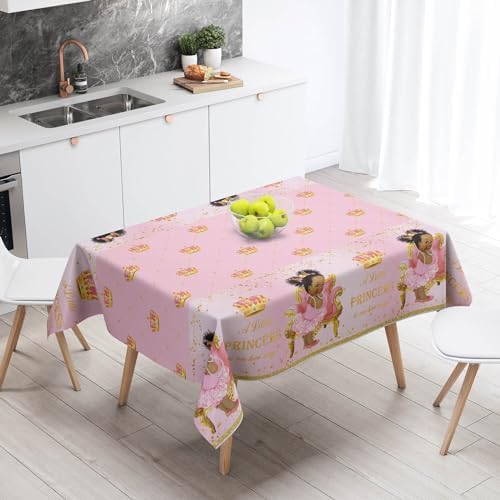 Yuzioey 3 Pack Princess Tablecloths - Royal Pink Baby Shower Decorations