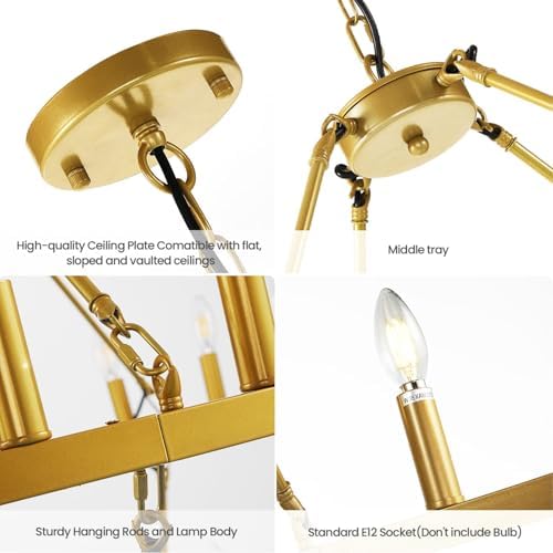 47 Inch Gold Wagon Wheel Chandelier 2 Tier 36 Lights