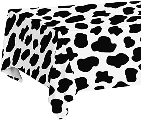 PHOGARY Cow Print Party Tablecloth 3pcs Farm Animal Theme