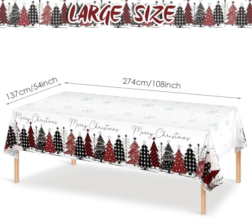 WovWeave 1 Pack Christmas Table Cloth 54x108inch