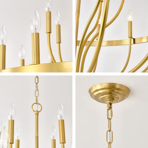 Modern Farmhouse Gold Chandelier 15 Light Pendant Lighting