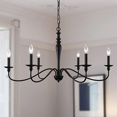PAPAYA 6-Light Black Industrial Chandelier