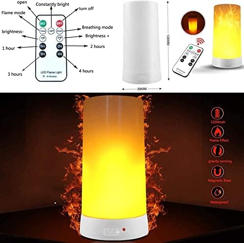 Artermy LED Flame Light with Remote Timer 2 Pack