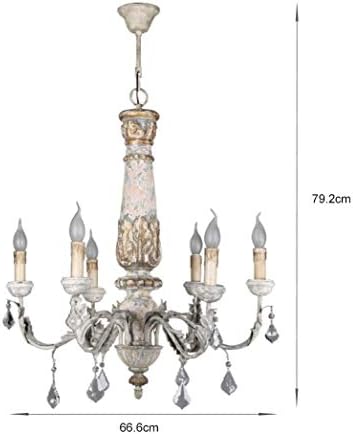 6 Light Curved Arm Antique Chandelier for Living Room