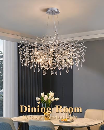 Modern Tree Branch Crystal Chandelier 10-Light Luxury Silver
