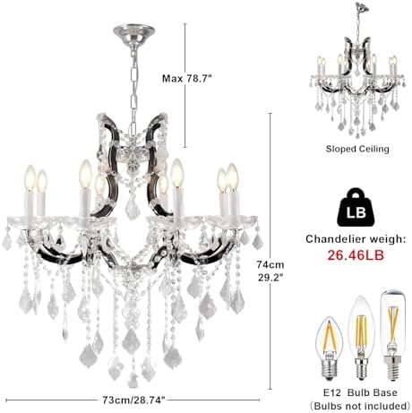 Modern Black Crystal Chandelier with 8 Lights