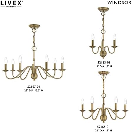 Livex 7 Light Antique Brass Chandelier