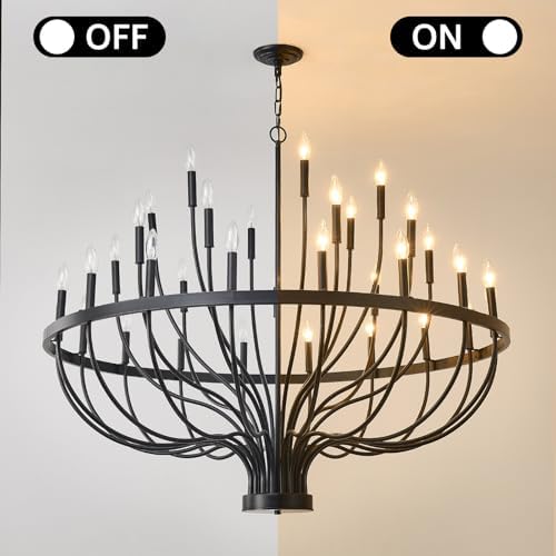 HHR 48-Inch Farmhouse Chandelier with 33 Lights